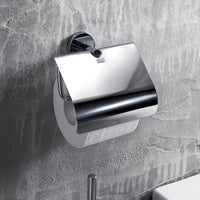 Inda - Portarotolo basculante con coperchio Gealuna in acciaio cromato