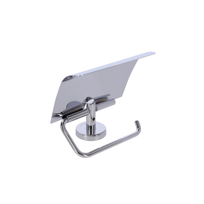 Inda - Portarotolo basculante con coperchio Gealuna in acciaio cromato