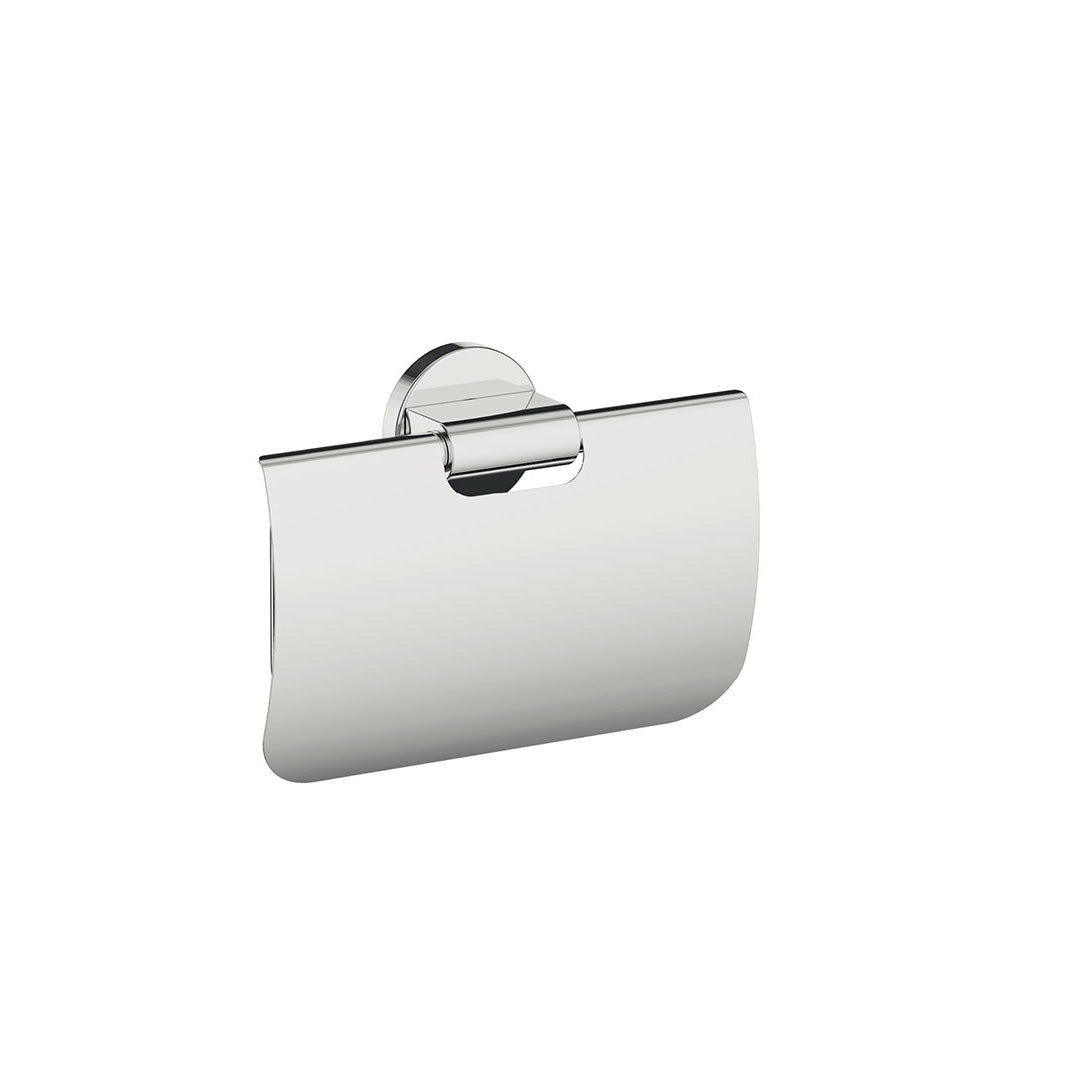 Inda - Portarotolo basculante con coperchio Gealuna in acciaio cromato