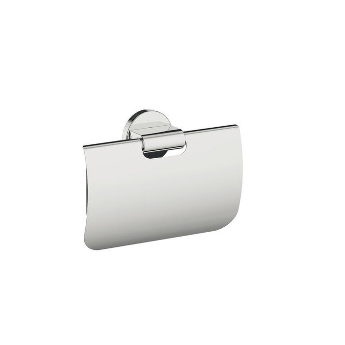 Inda - Portarotolo basculante con coperchio Gealuna in acciaio cromato