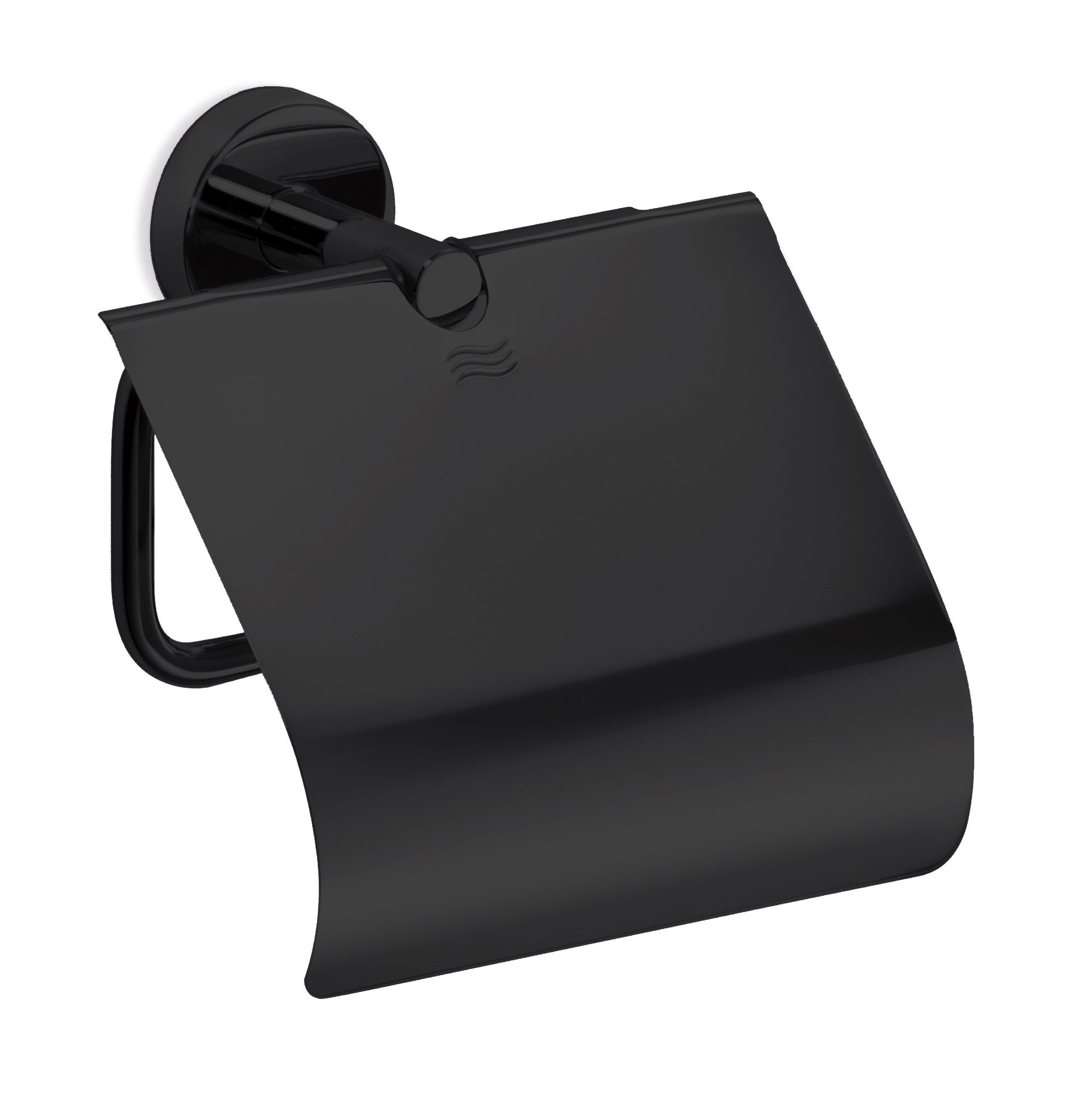 Inda - Portarotolo basculante con coperchio Gealuna in acciaio nero