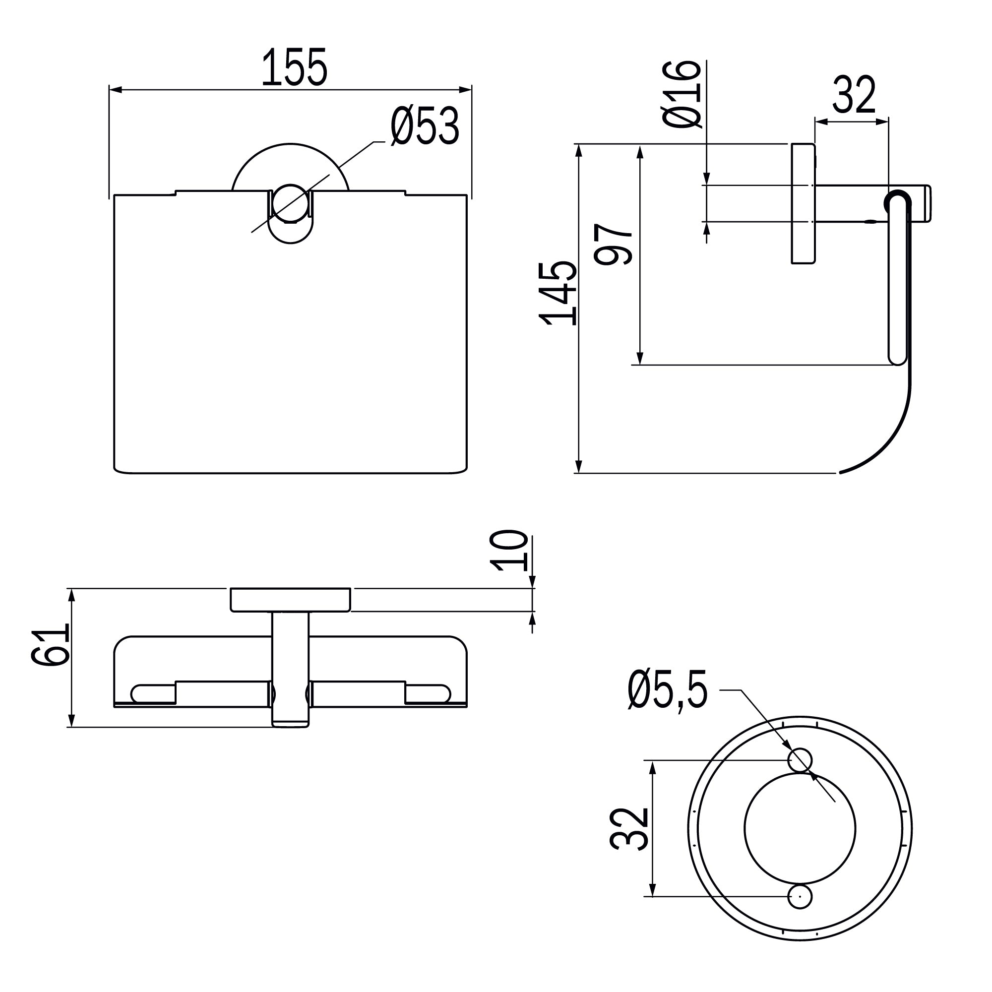 Inda - Portarotolo basculante con coperchio Gealuna in acciaio spazzolato