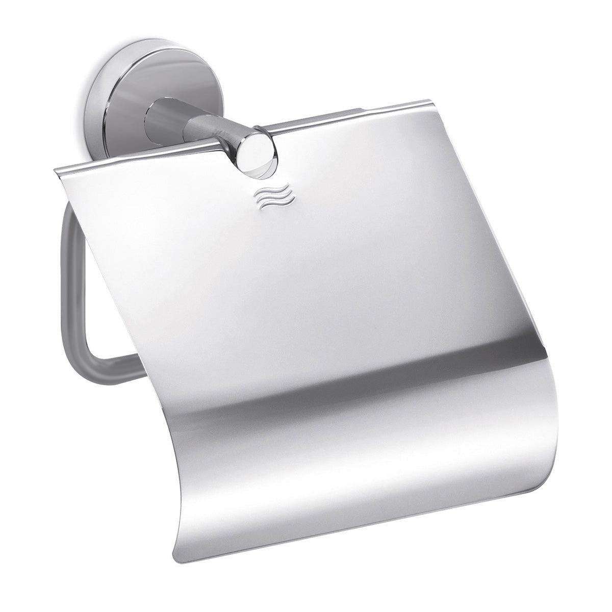 Inda - Portarotolo basculante con coperchio Gealuna in acciaio spazzolato