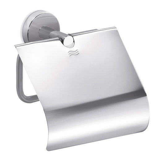 Inda - Portarotolo basculante con coperchio Gealuna in acciaio spazzolato