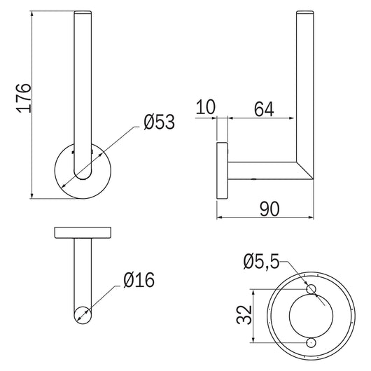 Inda - Portarotolo di scorta Gealuna in acciaio nero