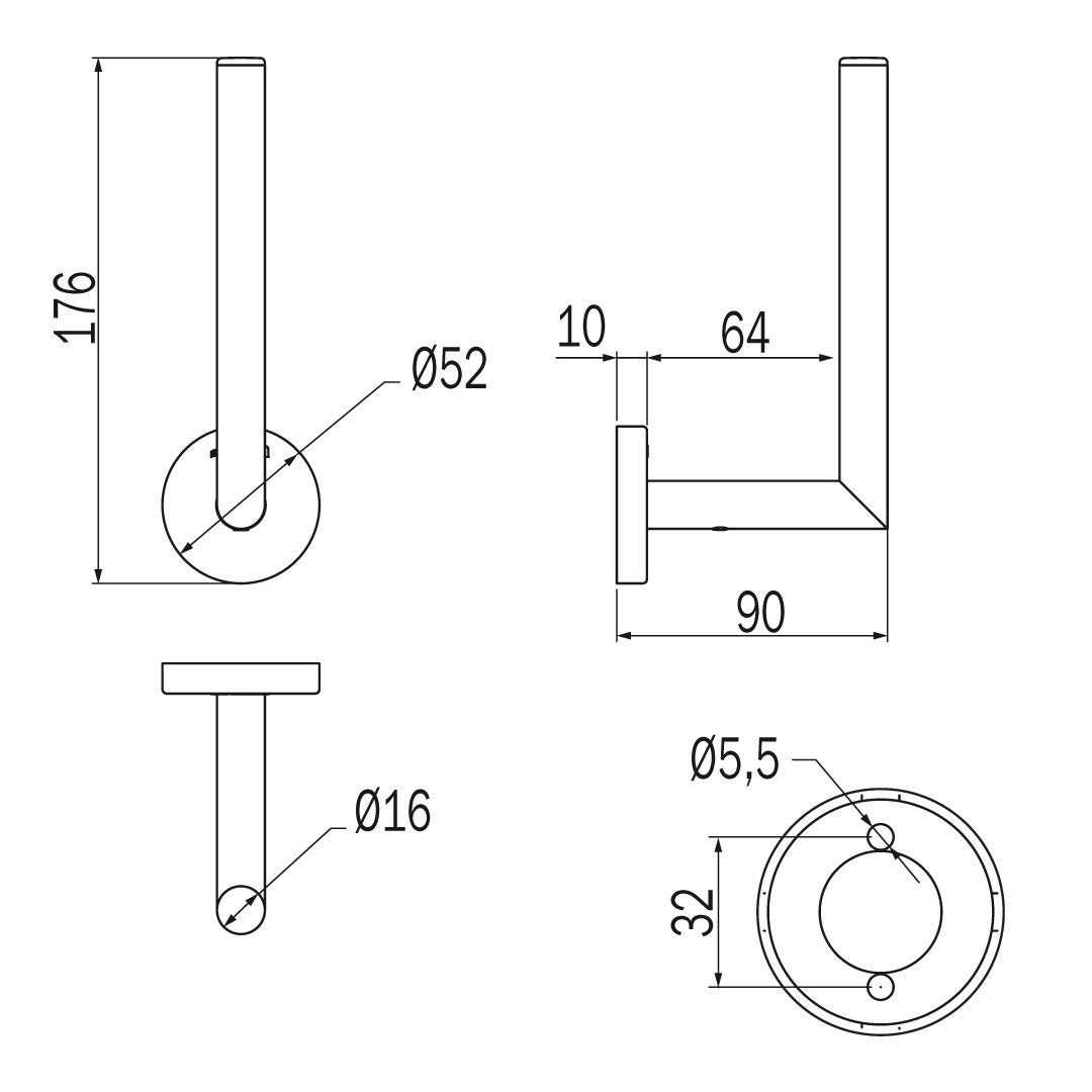 Inda - Portarotolo di scorta Gealuna in acciaio spazzolato