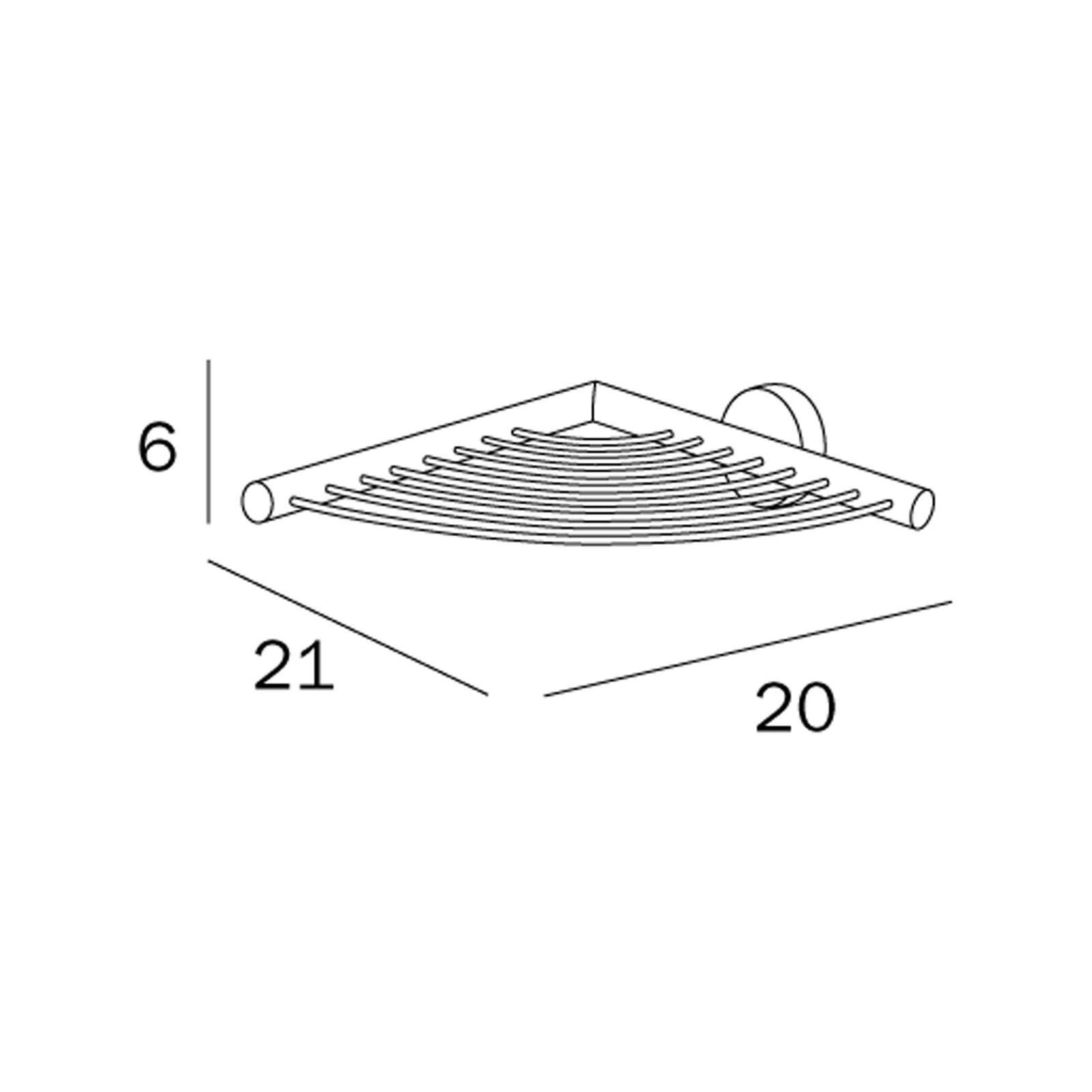 Inda - Portaoggetti doccia L.21 H.6 cm angolare acciaio cromato
