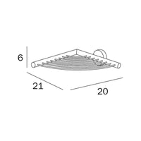 Inda - Portaoggetti doccia L.21 H.6 cm angolare acciaio cromato
