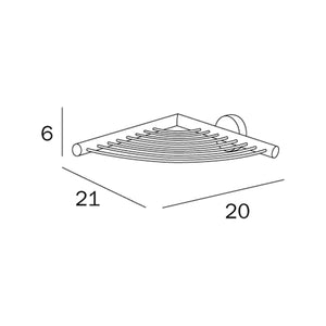 Inda - Portaoggetti doccia L.21 H.6 cm angolare acciaio cromato