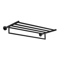 Inda - Porta teli con porta asciugamani Gealuna in acciaio nero L.65 cm