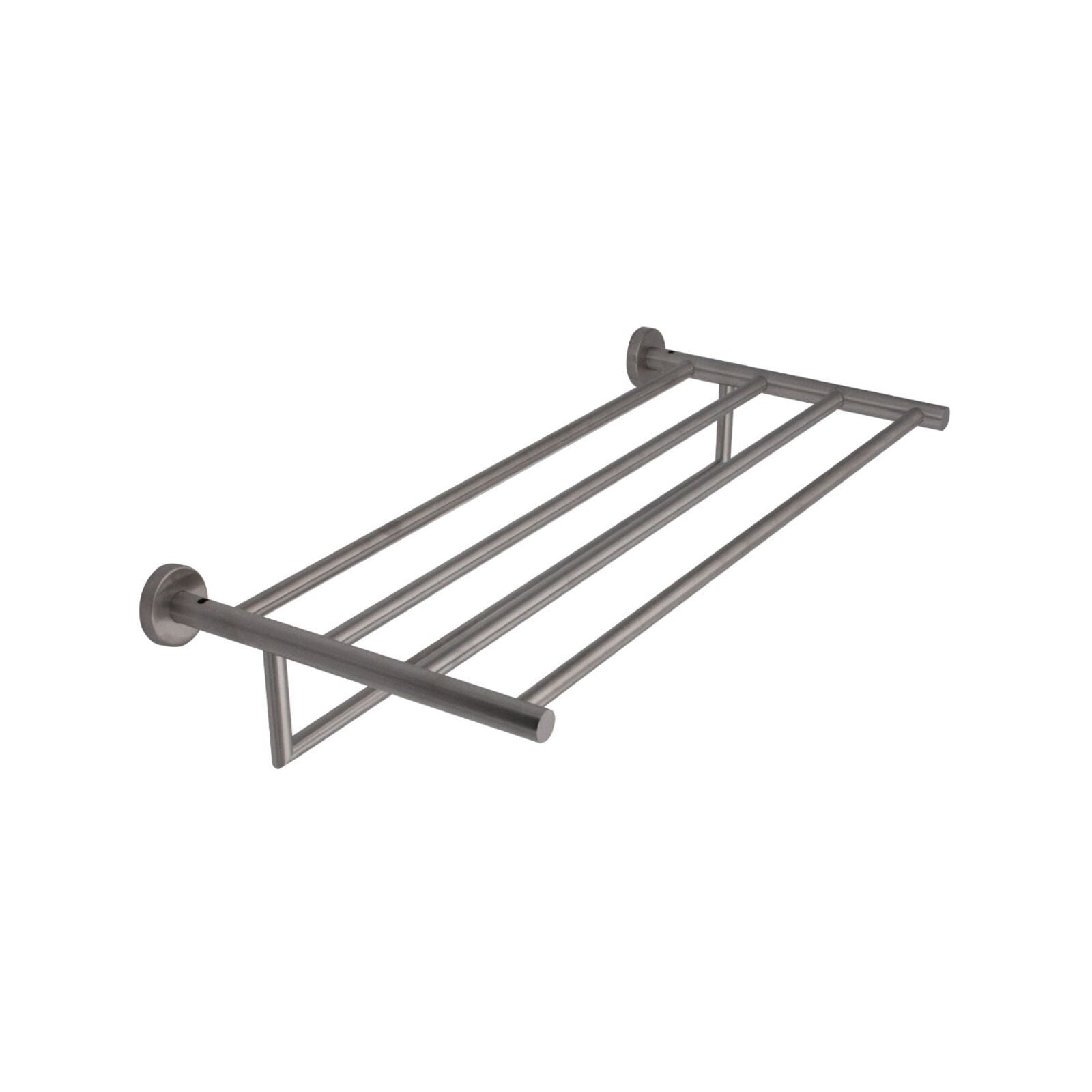 Inda - Porta teli e porta asciugamani Gealuna in acciaio spazzolato L.65,3 cm