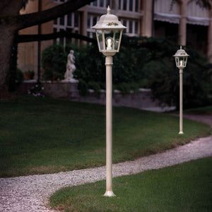 Palo Esterno Classico Gorizia Metallo E Ceramica Bianco Sfumato Oro 1 Luce E27