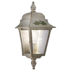 Applique Esterno Classica Gorizia Metallo Ceramica Bianco Sfumato Oro 1 Luce E27