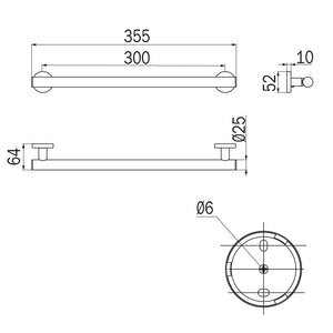 Inda - Maniglione di sicurezza Gealuna L.35,5 cm in acciaio cromato