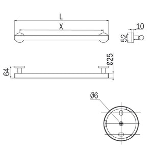 Inda - Maniglione di sicurezza Gealuna in acciaio cromato L.50 cm