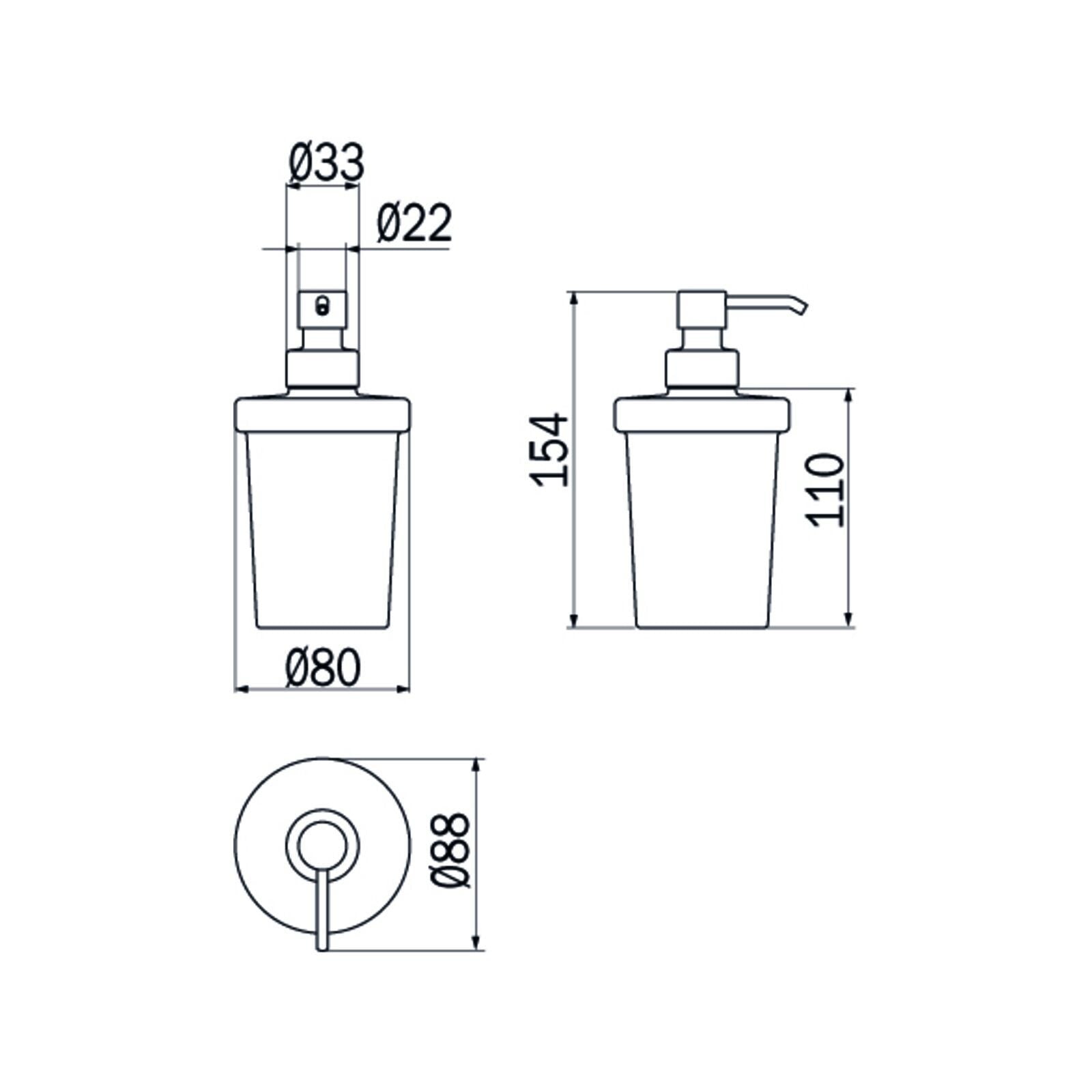 Inda - Dispenser sapone Gealuna con contenitore in vetro trasparente 250 ml
