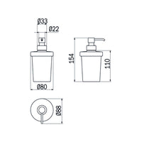 Inda - Dispenser sapone Gealuna con contenitore in vetro trasparente 250 ml