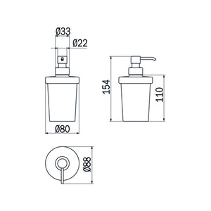 Inda - Dispenser sapone Gealuna con contenitore in vetro trasparente 250 ml