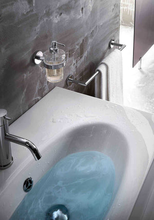 Inda - Dispenser sapone Gealuna con contenitore in vetro trasparente 250 ml