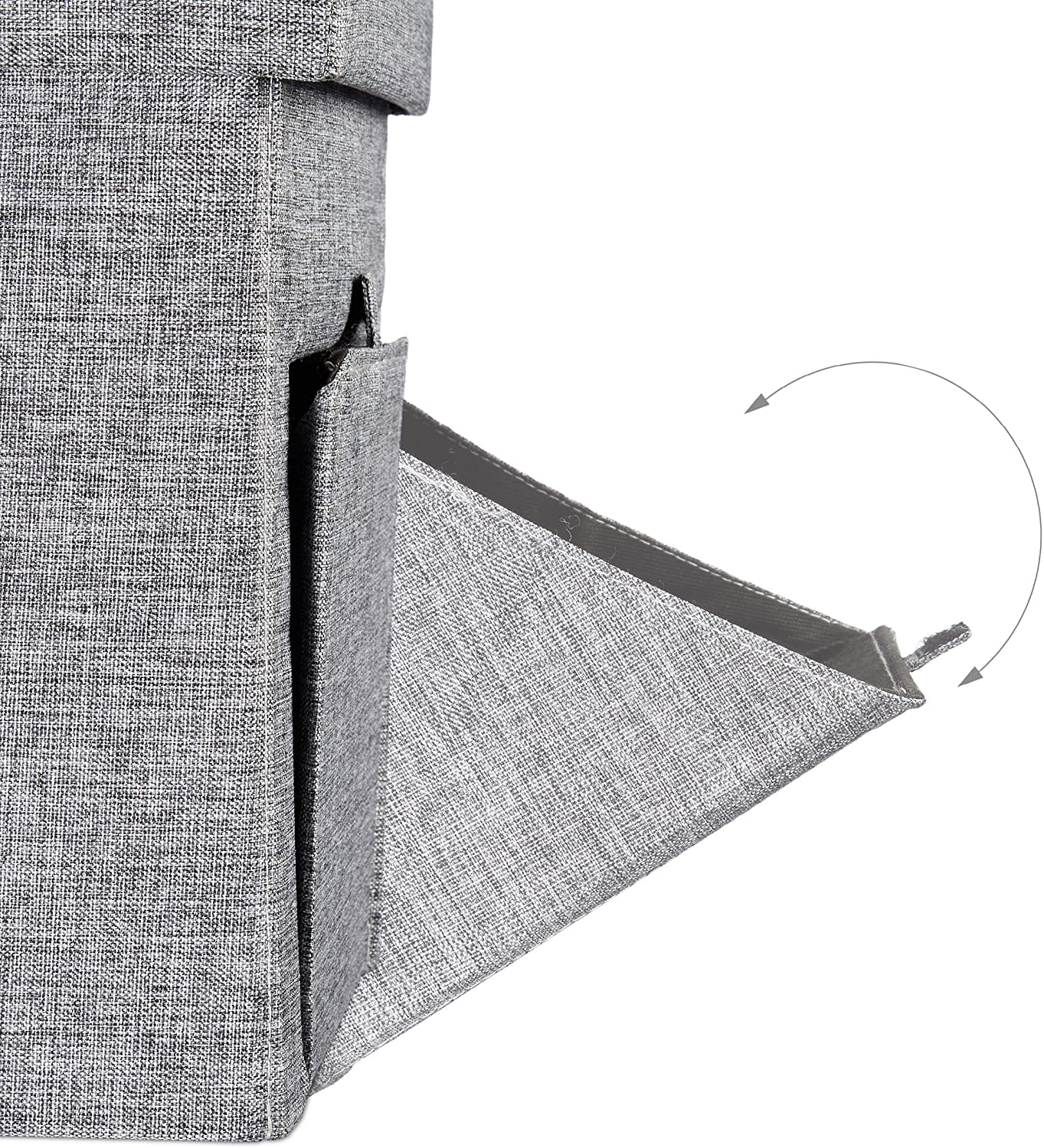 Sgabello contenitore pieghevole in lino grigio 13_0002780