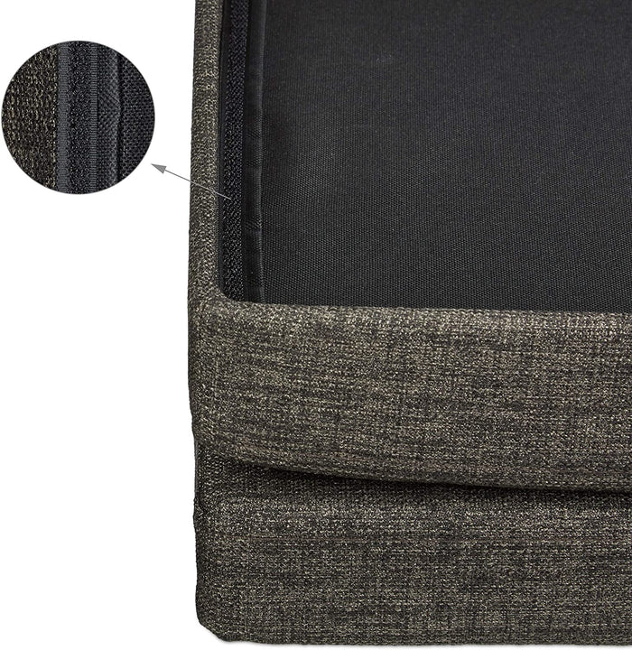 Sgabello contenitore pieghevole con schienale in lino marrone 13_0002778_2