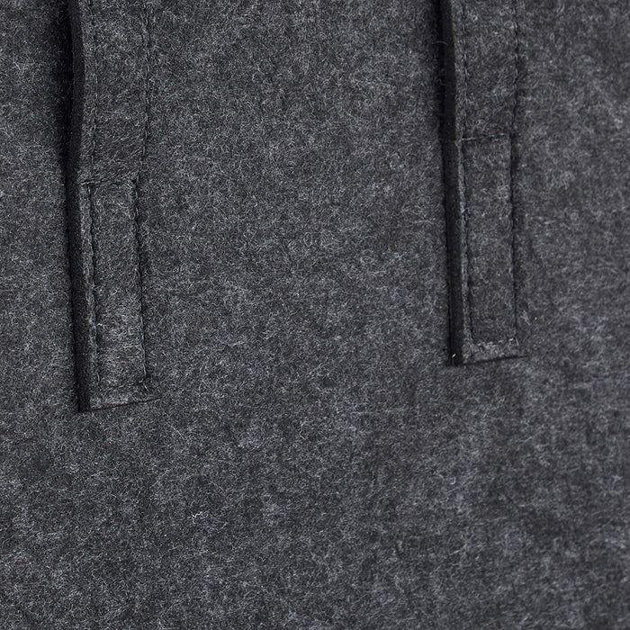 Cestino portalegna in feltro legno 2 manici pieghevoli portariviste 43 cm antracite 13_0002412