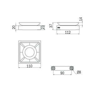 Inda - Portasapone a muro Divo cromo lucido con bacinella in vetro satinato