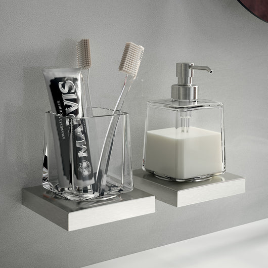 Inda - Dispenser sapone a parete Divo cromo lucido/trasparente 250 ml