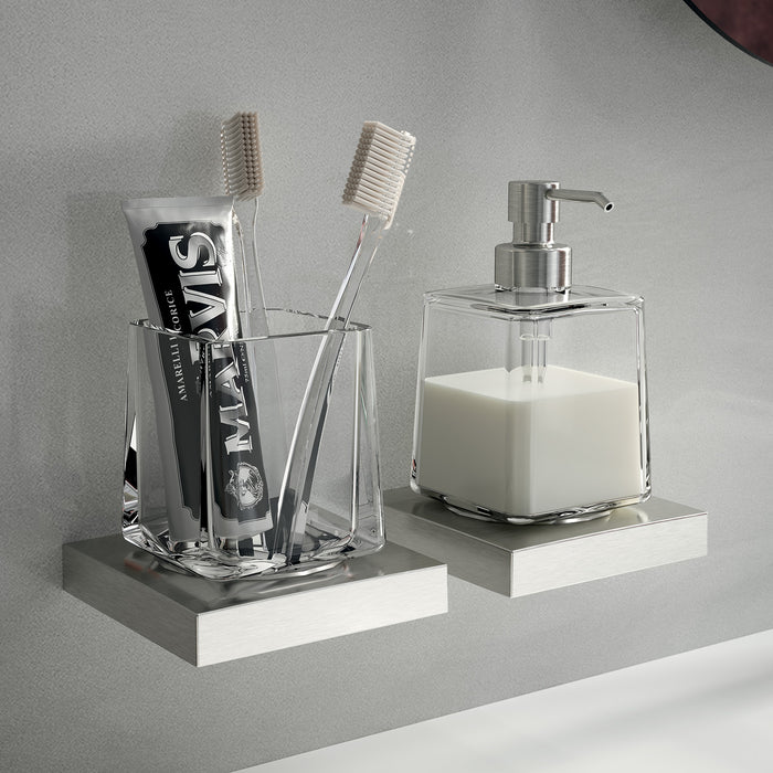 Inda - Dispenser sapone a parete Divo cromo lucido/trasparente 250 ml