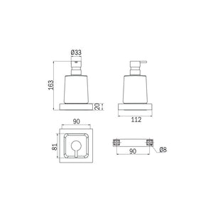 Inda - Dispenser sapone a parete Divo cromo lucido/trasparente 250 ml