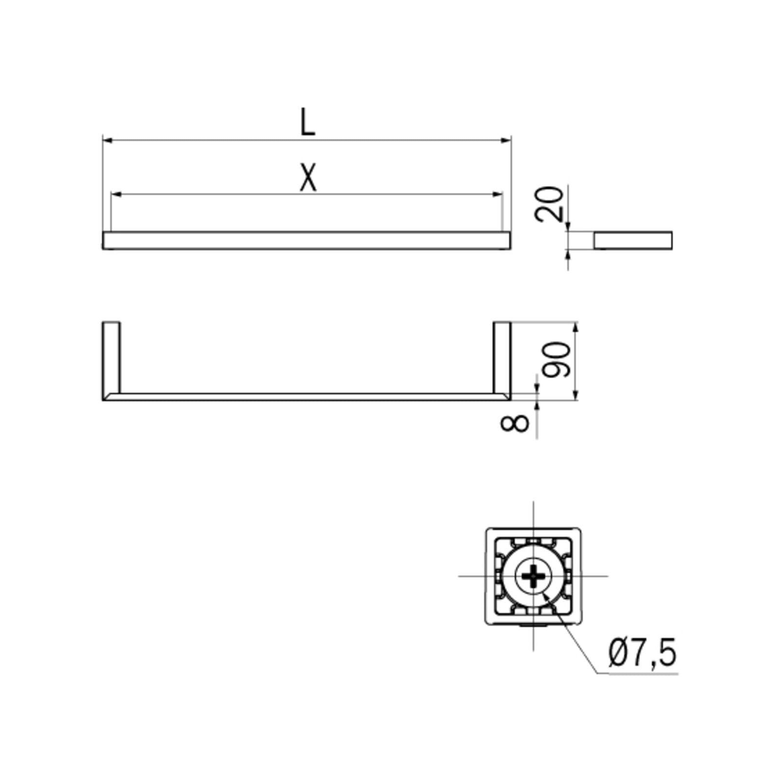 Inda - Porta asciugamani Divo cromo lucido L.82 cm
