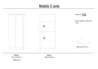 Mobile 2 Ante 62x147x34 cm Olmo Chiaro