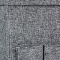 Sgabello contenitore pieghevole in lino grigio 13_0002781