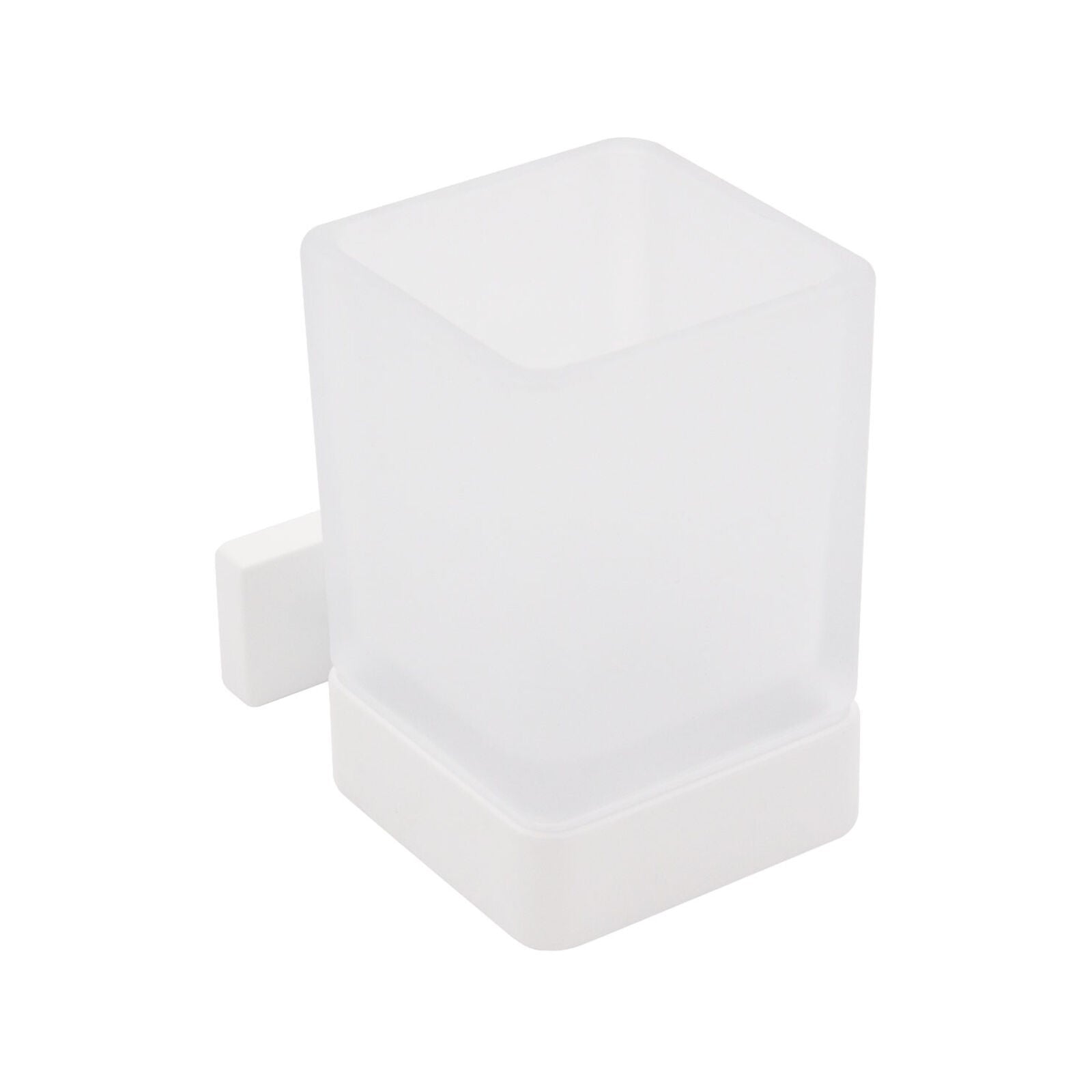 Inda - Portabicchiere a parete Lea bianco opaco/vetro satinato