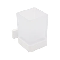 Inda - Portabicchiere a parete Lea bianco opaco/vetro satinato