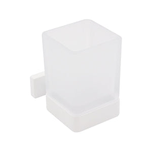 Inda - Portabicchiere a parete Lea bianco opaco/vetro satinato