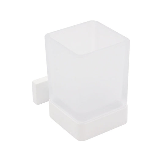 Inda - Portabicchiere a parete Lea bianco opaco/vetro satinato