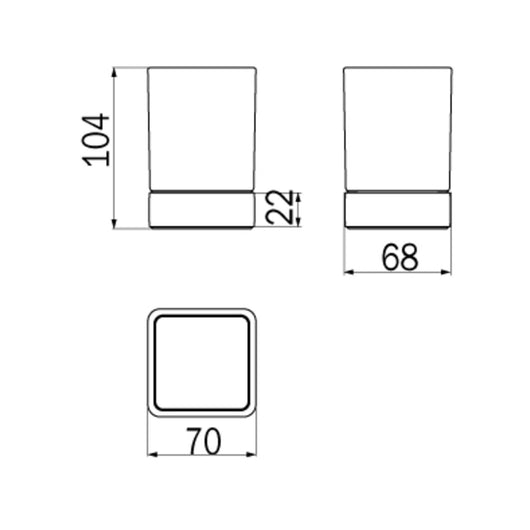 Inda - Portabicchiere da appoggio Lea bianco opaco/vetro satinato