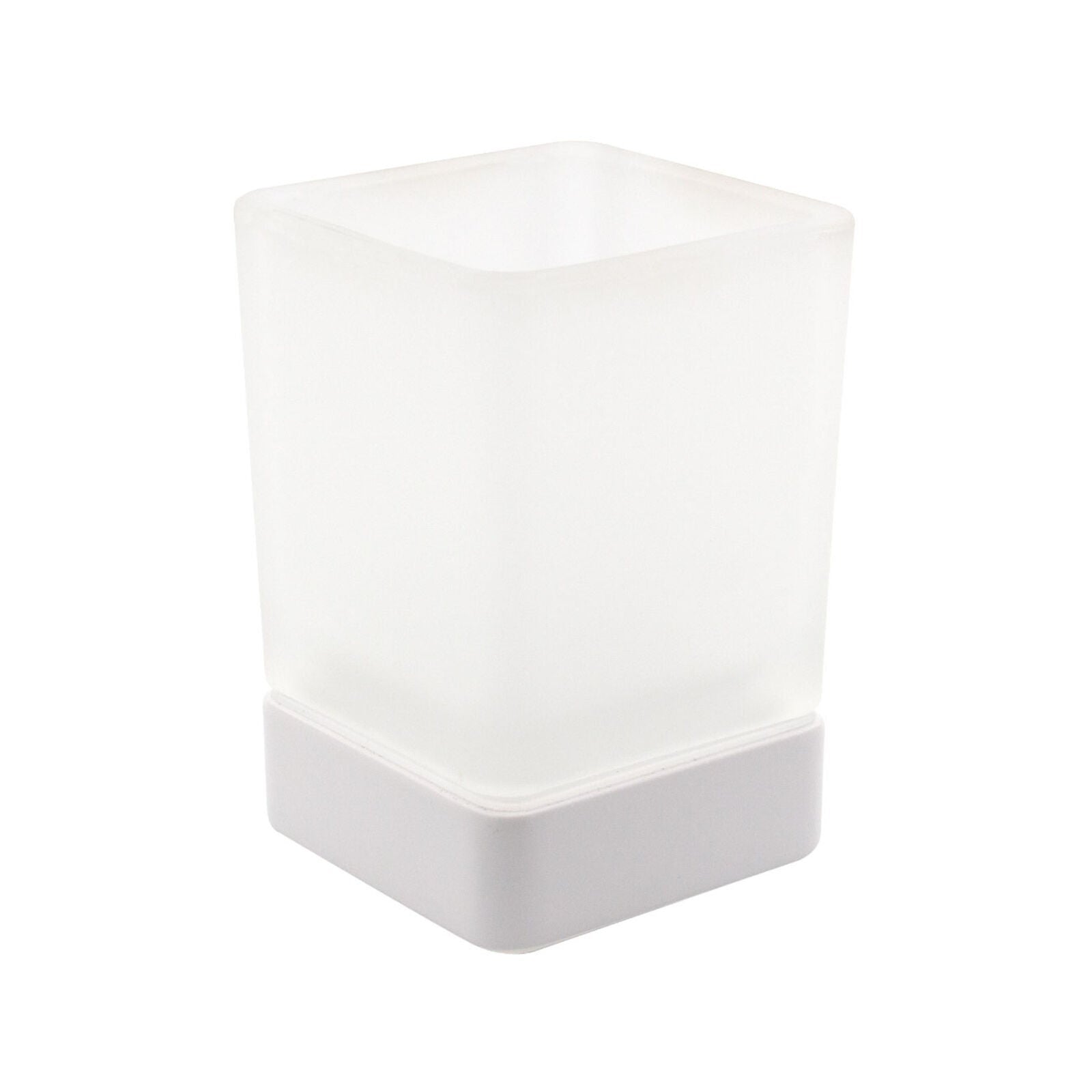 Inda - Portabicchiere da appoggio Lea bianco opaco/vetro satinato