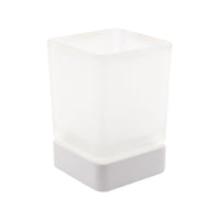 Inda - Portabicchiere da appoggio Lea bianco opaco/vetro satinato