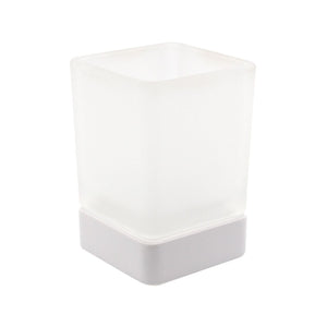 Inda - Portabicchiere da appoggio Lea bianco opaco/vetro satinato