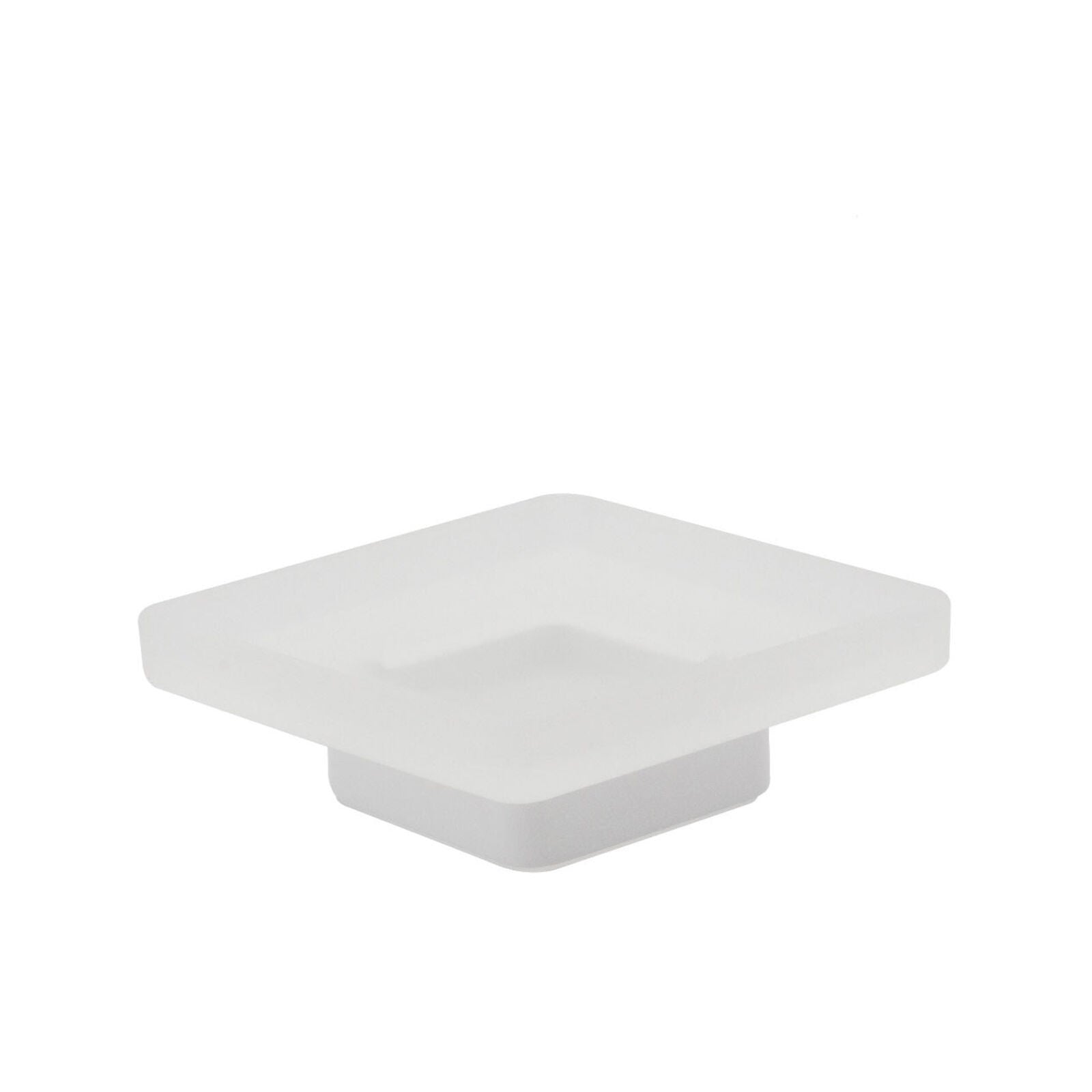 Inda - Portasapone da appoggio Lea bianco opaco/vetro satinato