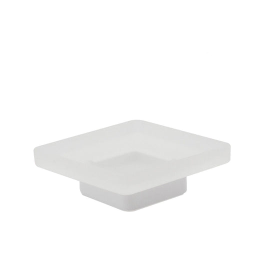 Inda - Portasapone da appoggio Lea bianco opaco/vetro satinato