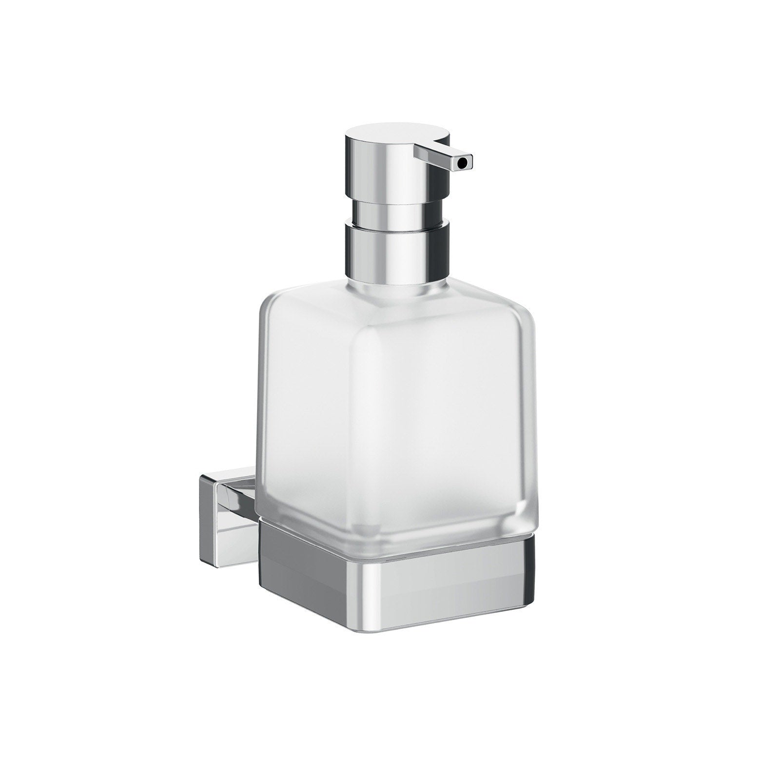 Inda - Dispenser sapone a parete Lea cromo lucido/vetro satinato 250 ml