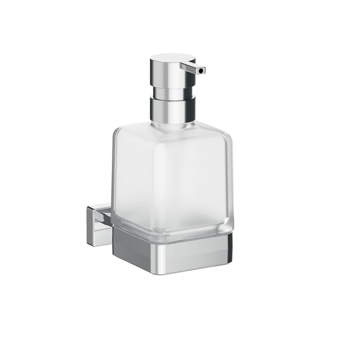 Inda - Dispenser sapone a parete Lea cromo lucido/vetro satinato 250 ml