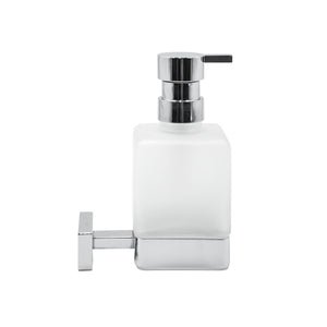 Inda - Dispenser sapone a parete Lea cromo lucido/vetro satinato 250 ml