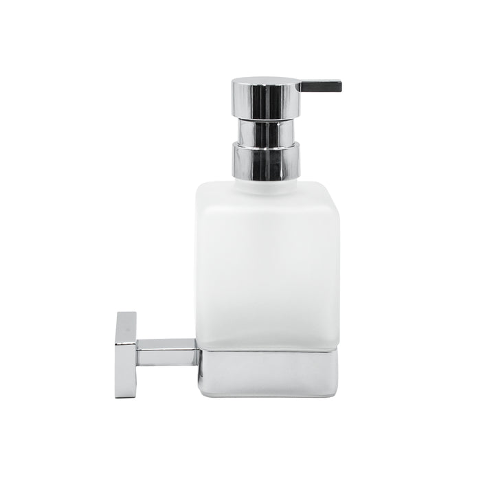 Inda - Dispenser sapone a parete Lea cromo lucido/vetro satinato 250 ml