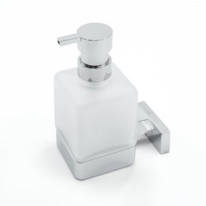 Inda - Dispenser sapone a parete Lea cromo lucido/vetro satinato 250 ml