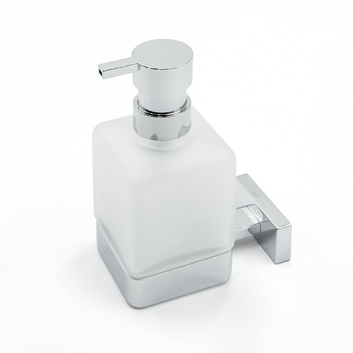 Inda - Dispenser sapone a parete Lea cromo lucido/vetro satinato 250 ml