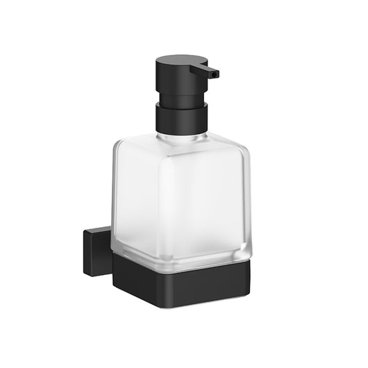 Inda - Dispenser sapone a parete Lea nero opaco/vetro satinato 250 ml